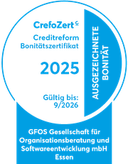 GFOS CrefoZert Bonitätszertifikat - Ausgezeichnete Bonität