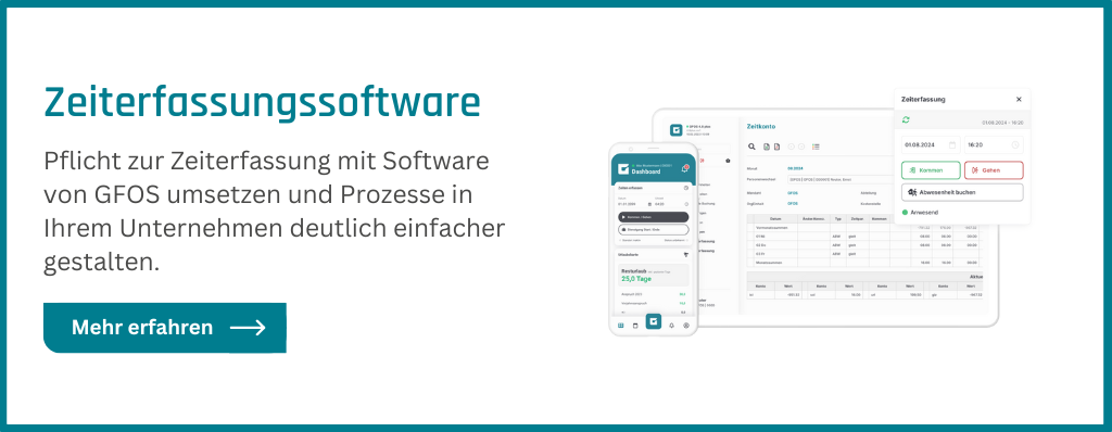 Lernen Sie die Zeiterfassung von GFOS kennen.