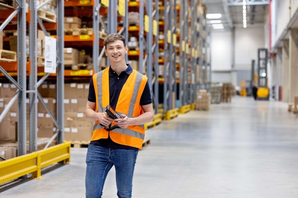 Mitarbeiter in der Logistikhalle