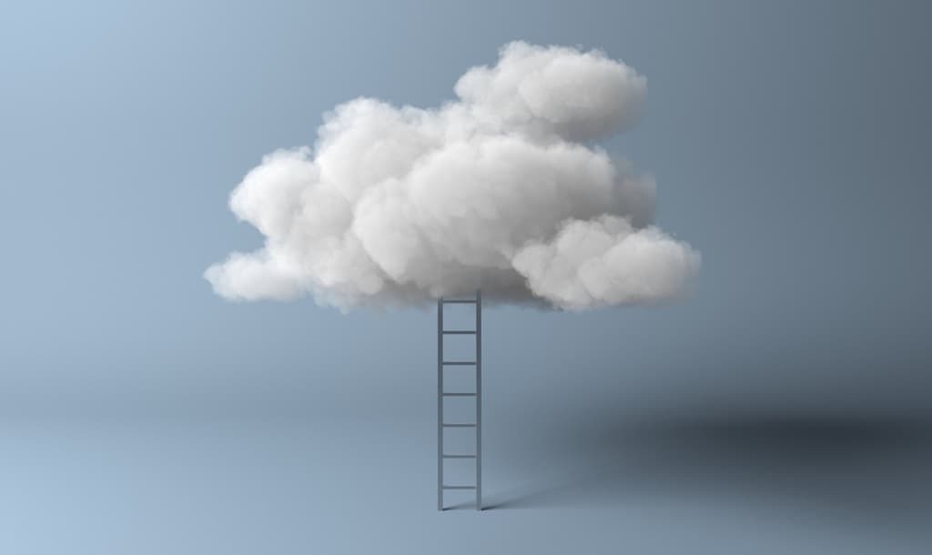 Ladder leading into a cloud