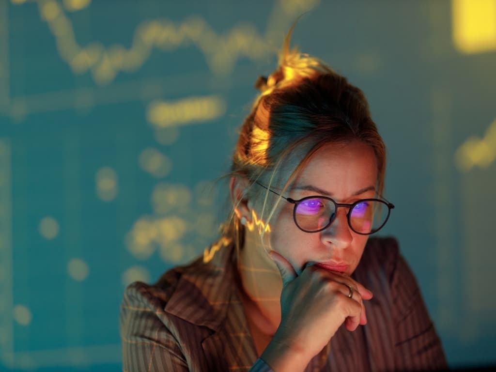 An employee during self-service reporting.