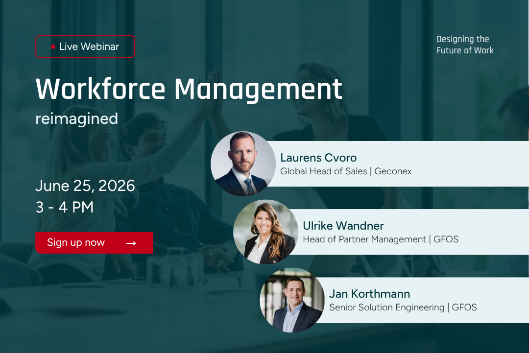 Event graphic for the partner webinar "Workforce Management - reimagined"