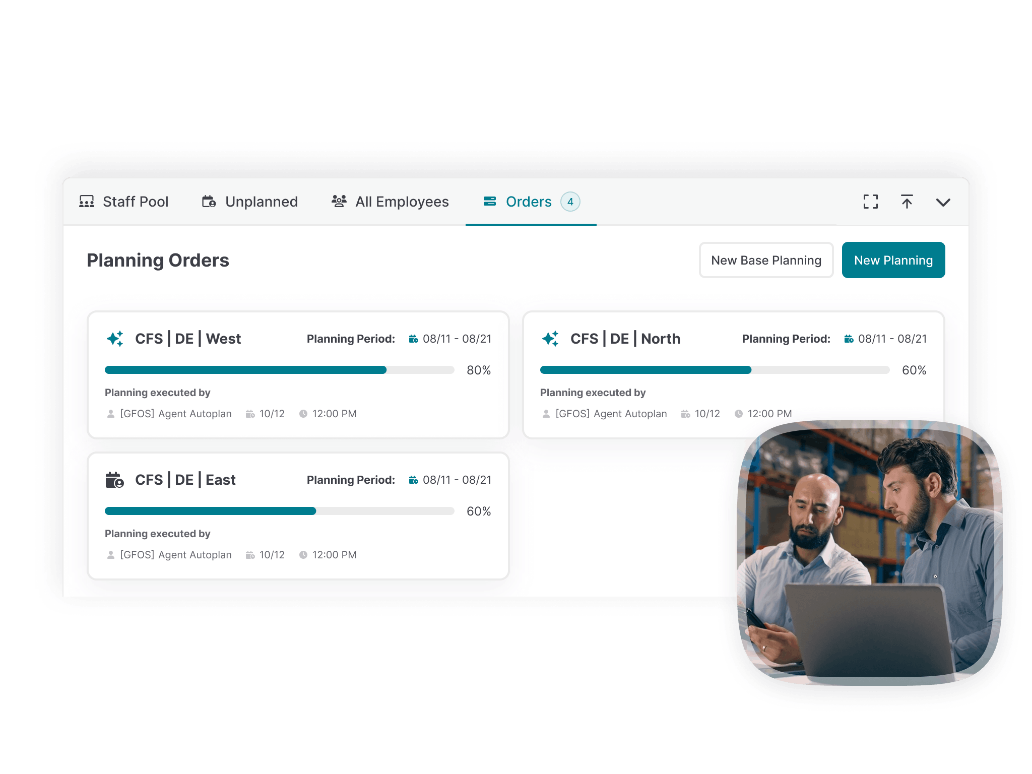 Automatic shift planning with GFOS software