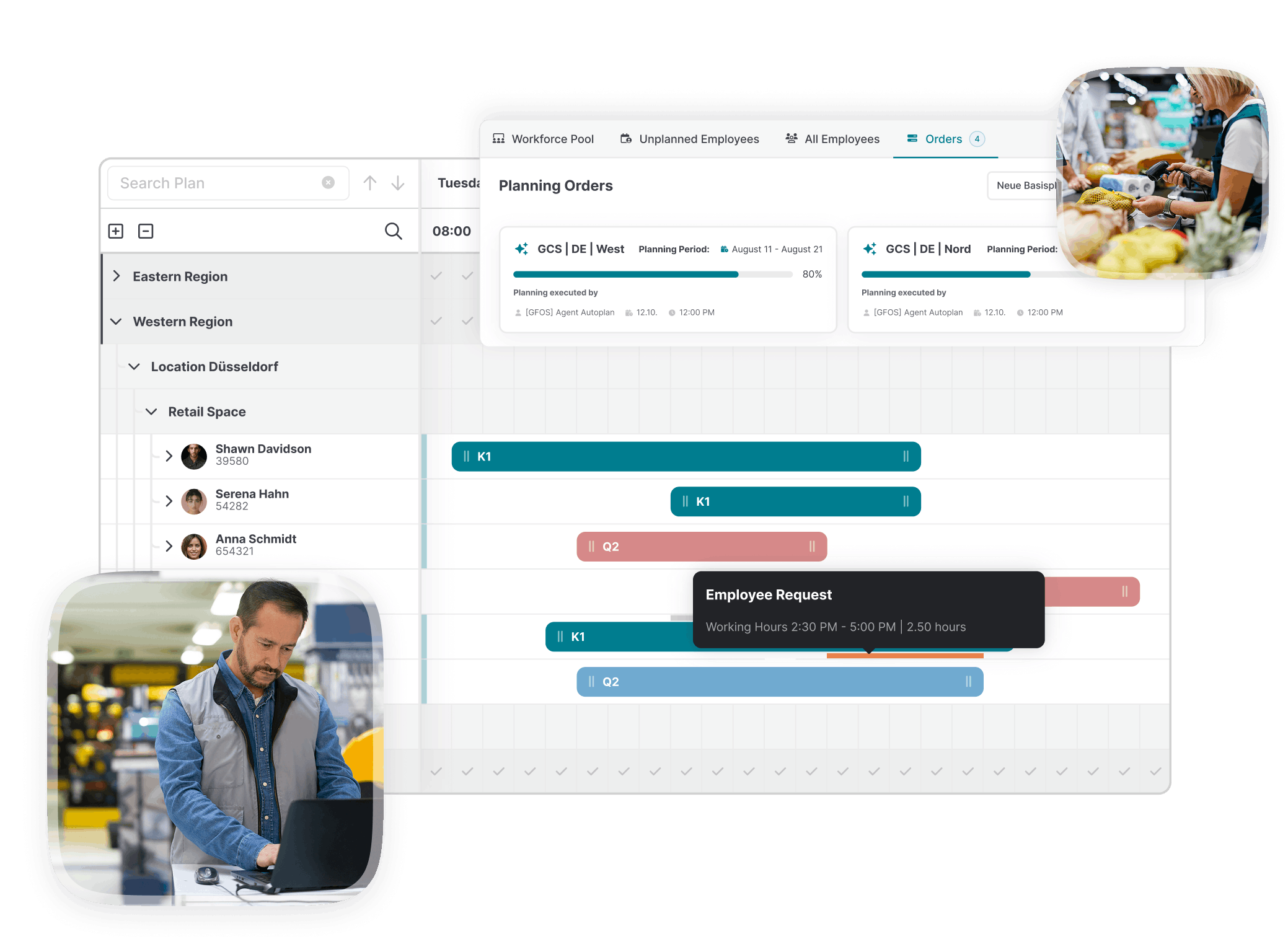 GFOS enables planners to schedule across locations in the retail sector