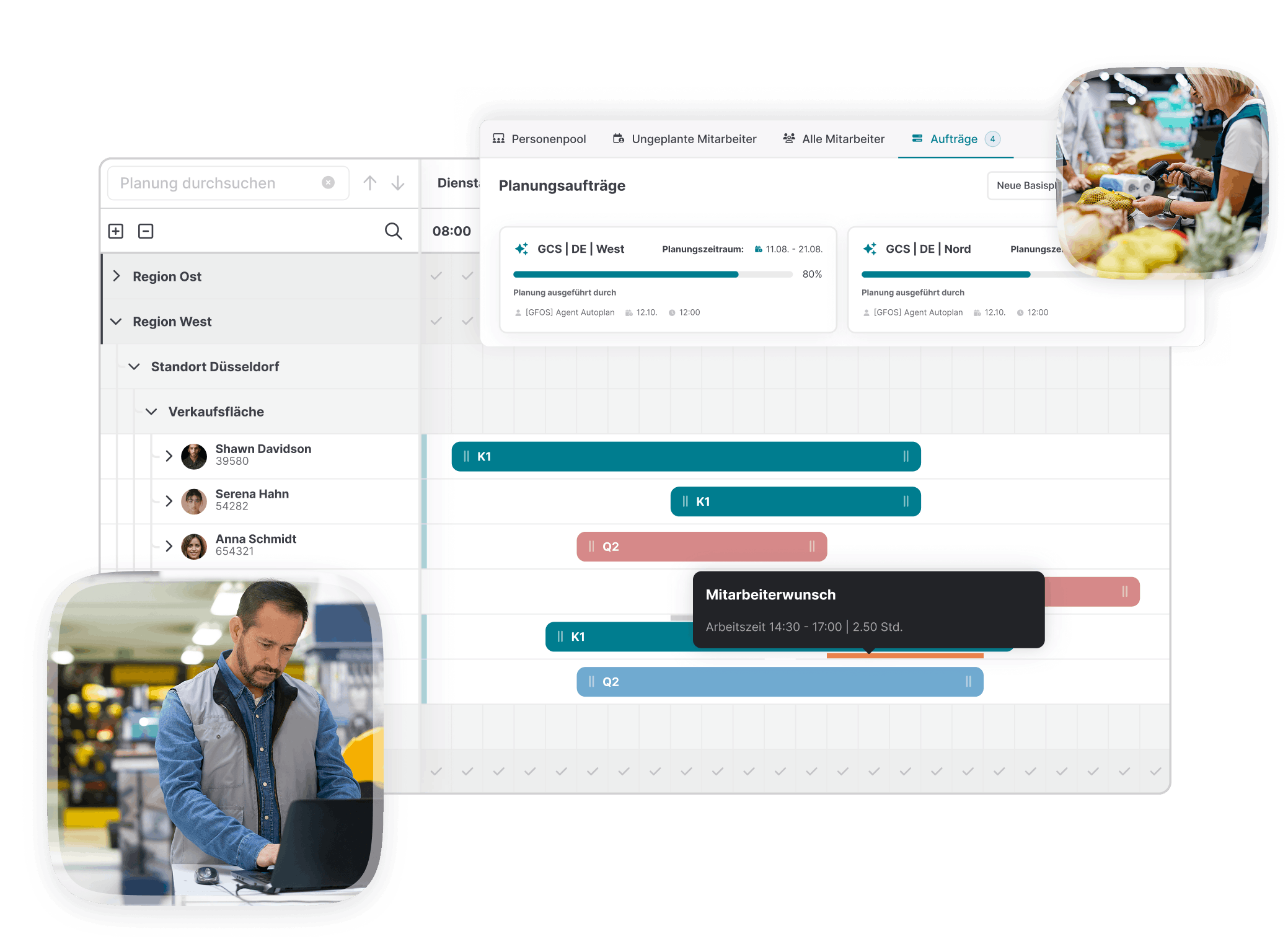 Mit GFOS gelingt die automatische Dienstplanung für alle Anforderungen im Handel