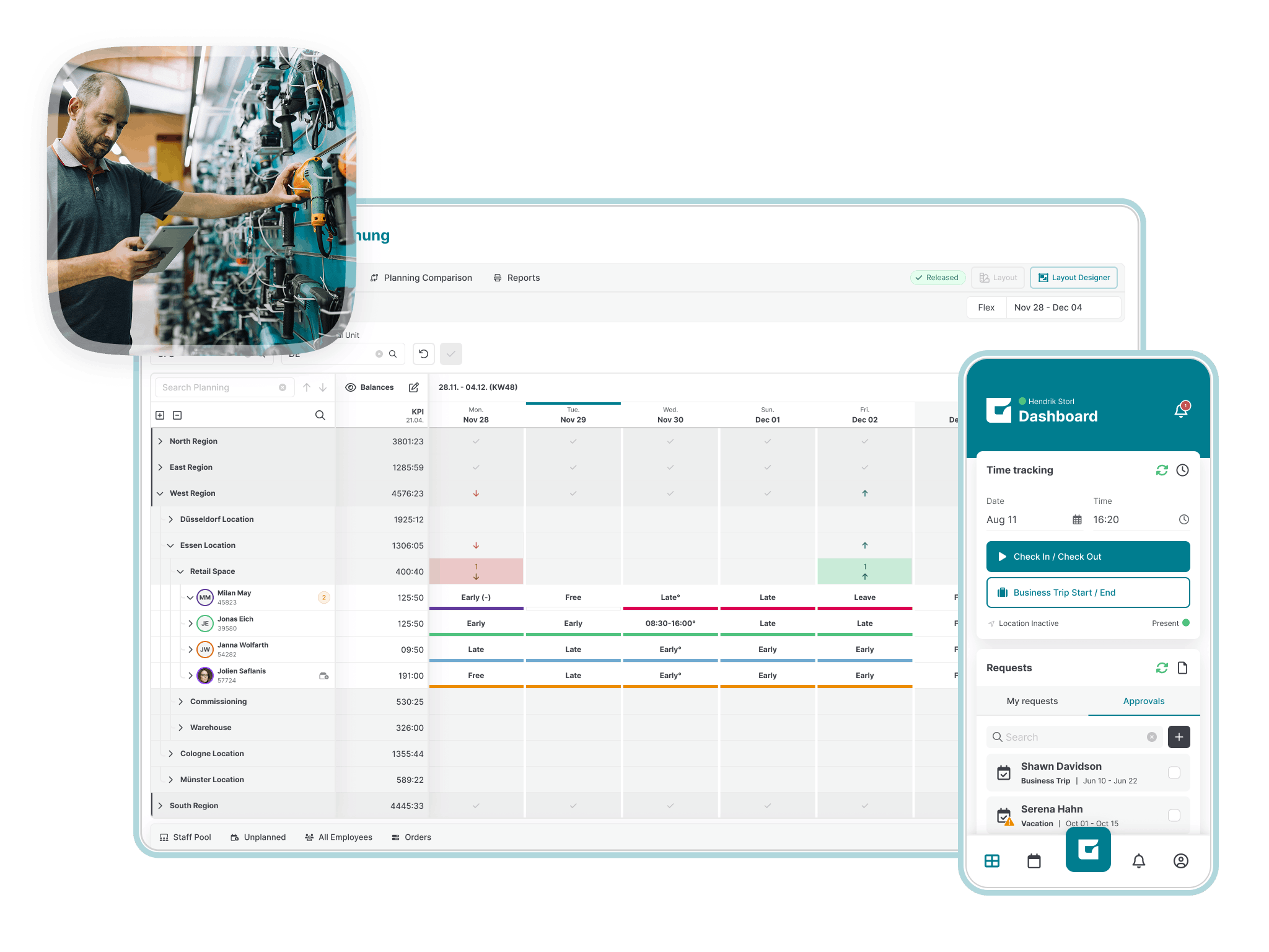 Mockup of the GFOS Workforce Management Solution
