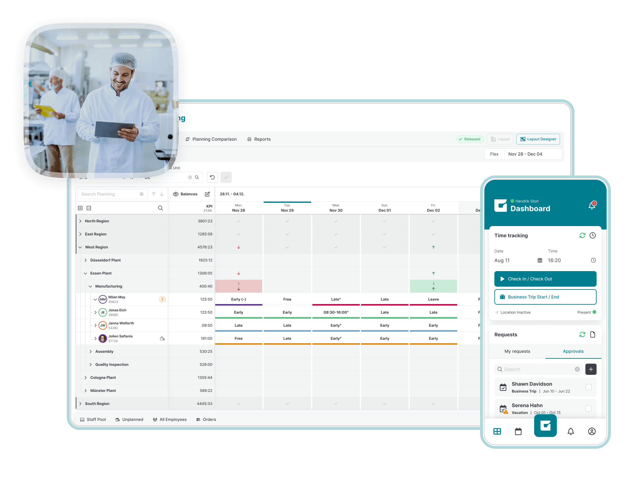 GFOS's dynamic shift scheduling combines employee scheduling with flexible time tracking