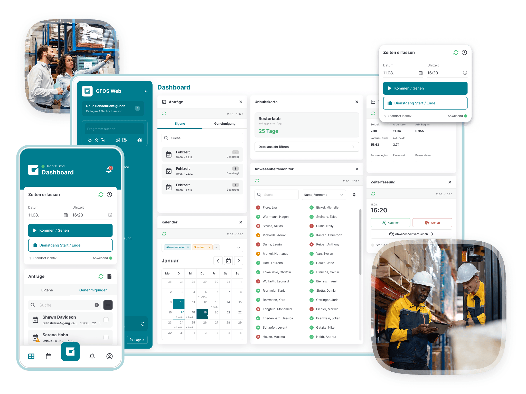Mitarbeiter können mit GFOS viele Prozesse in der HR-Software selbst steuern