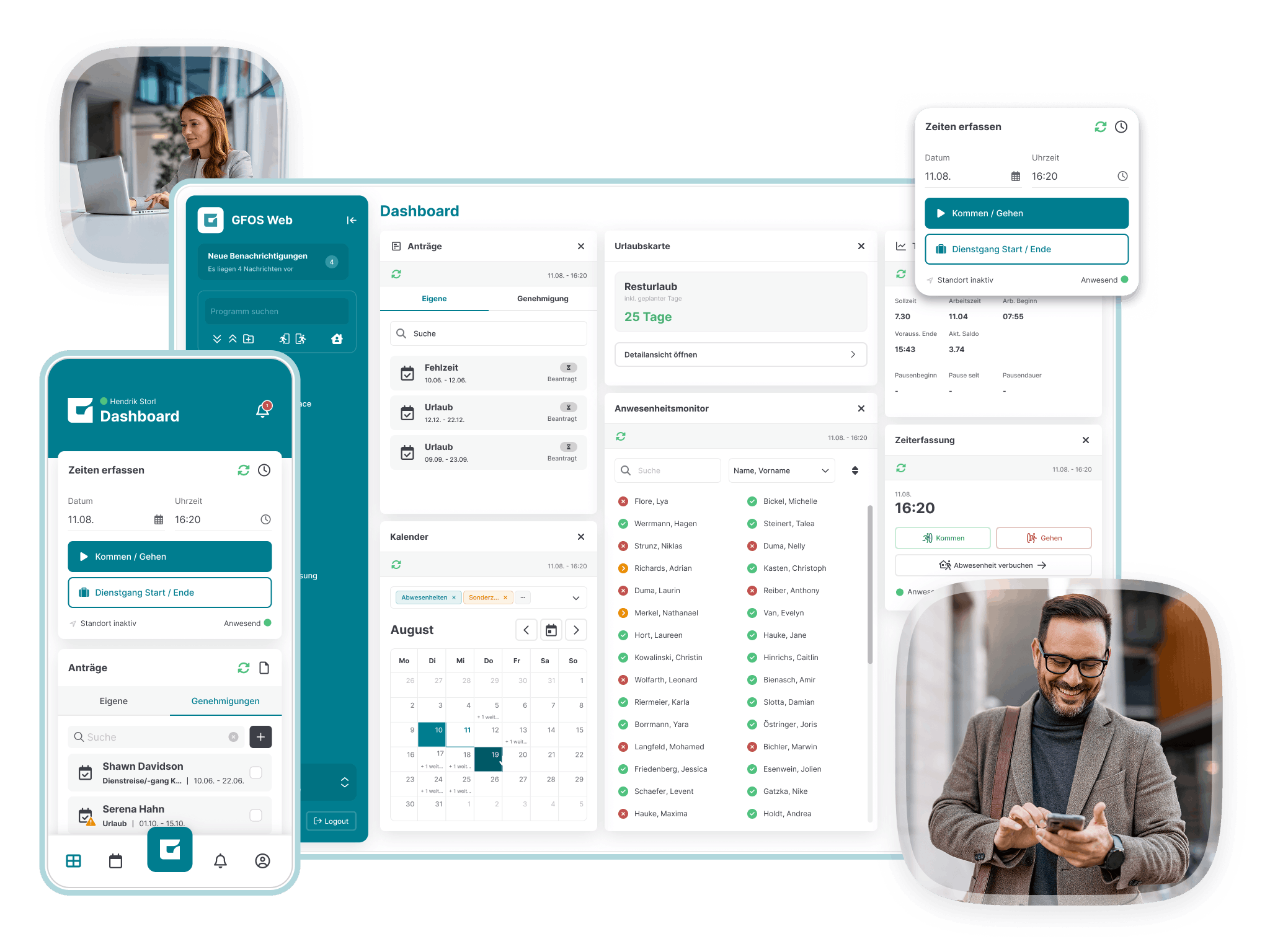Mitarbeiter nutzen die Software von GFOS gleichermaßen, um sich am Planungsprozess zu beteiligen