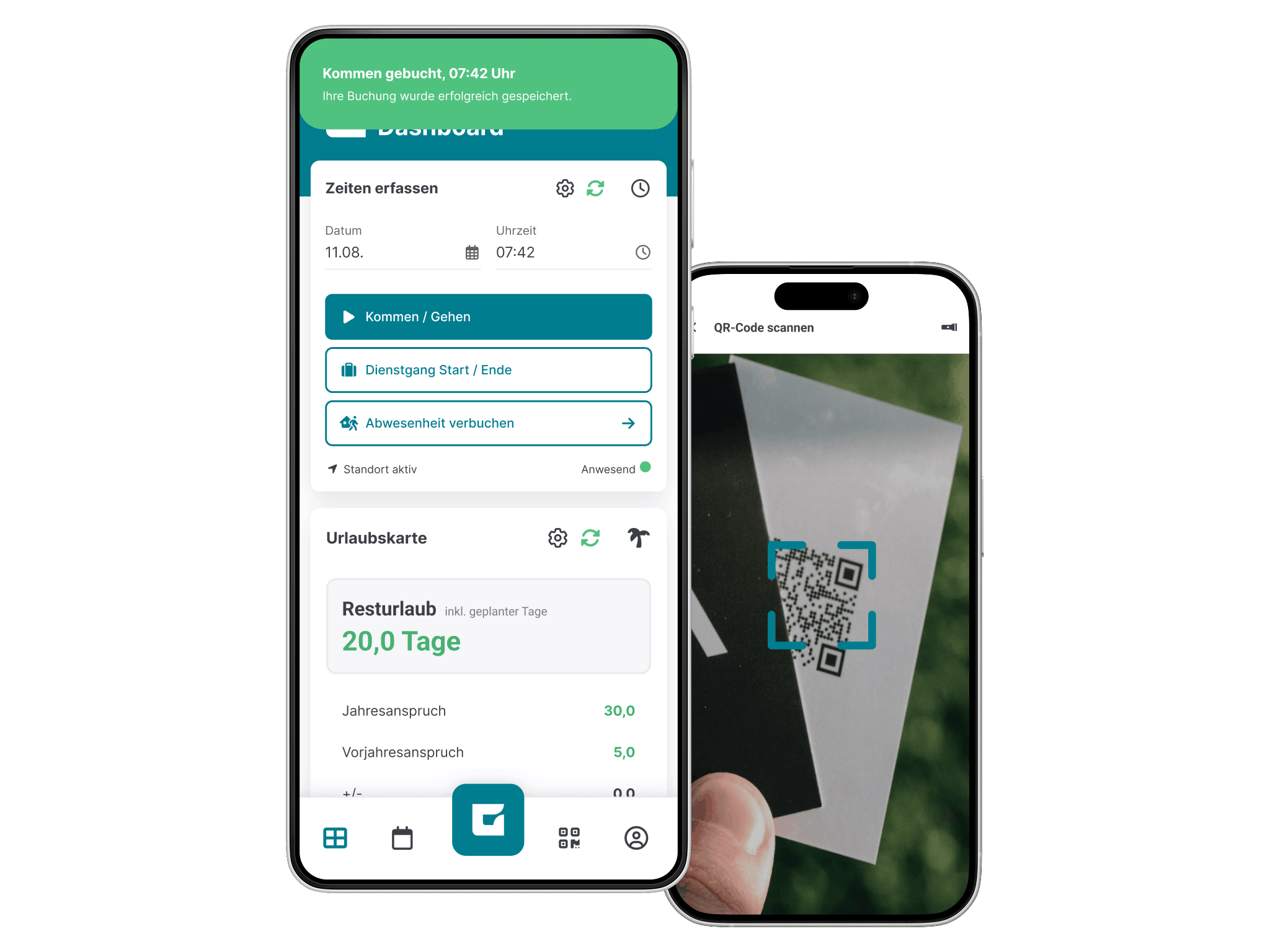 Beispiele für die Arbeitszeiterfassung mit der GFOS App