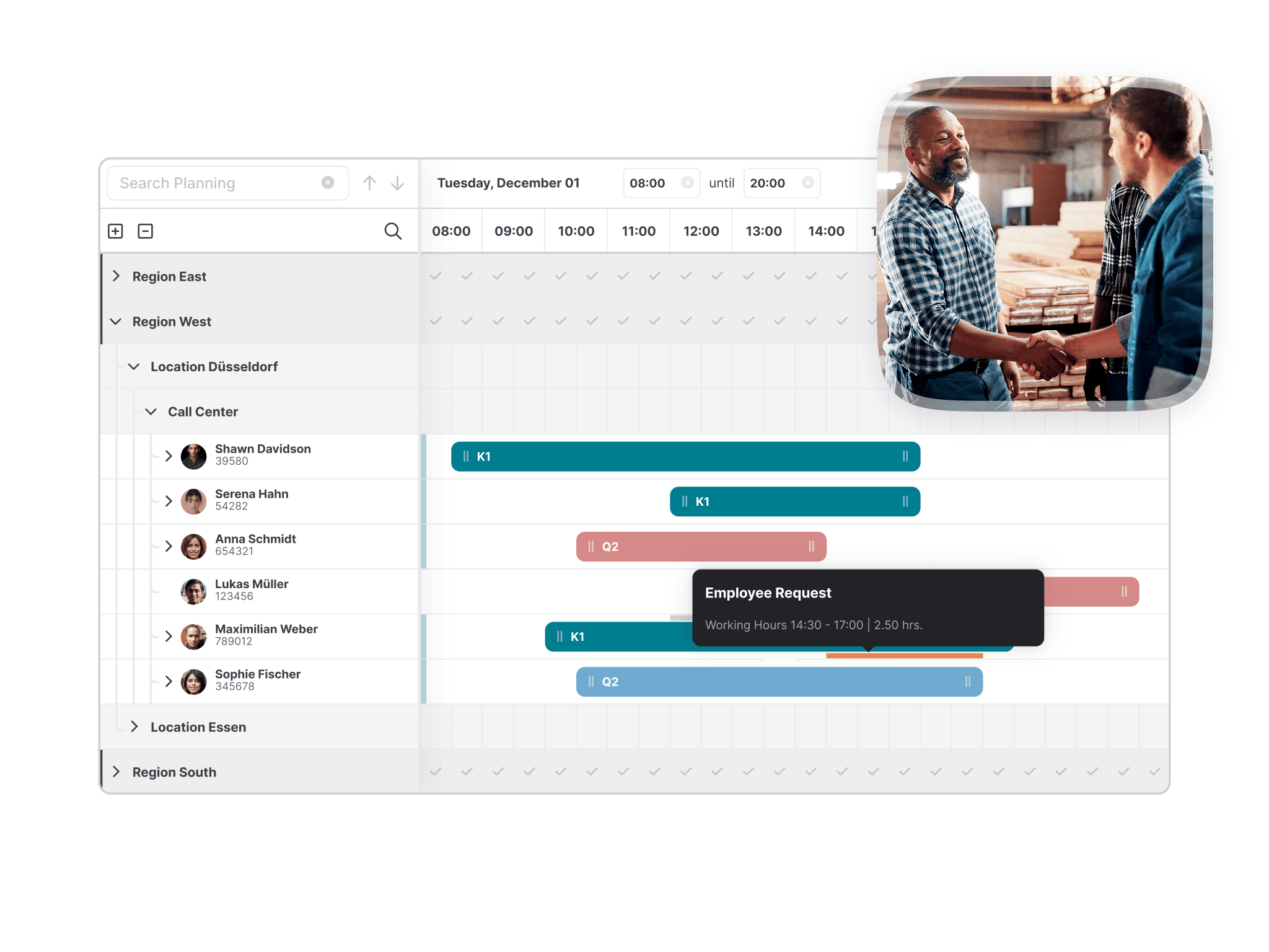 Staff shift preferences can be respected easily with GFOS' software