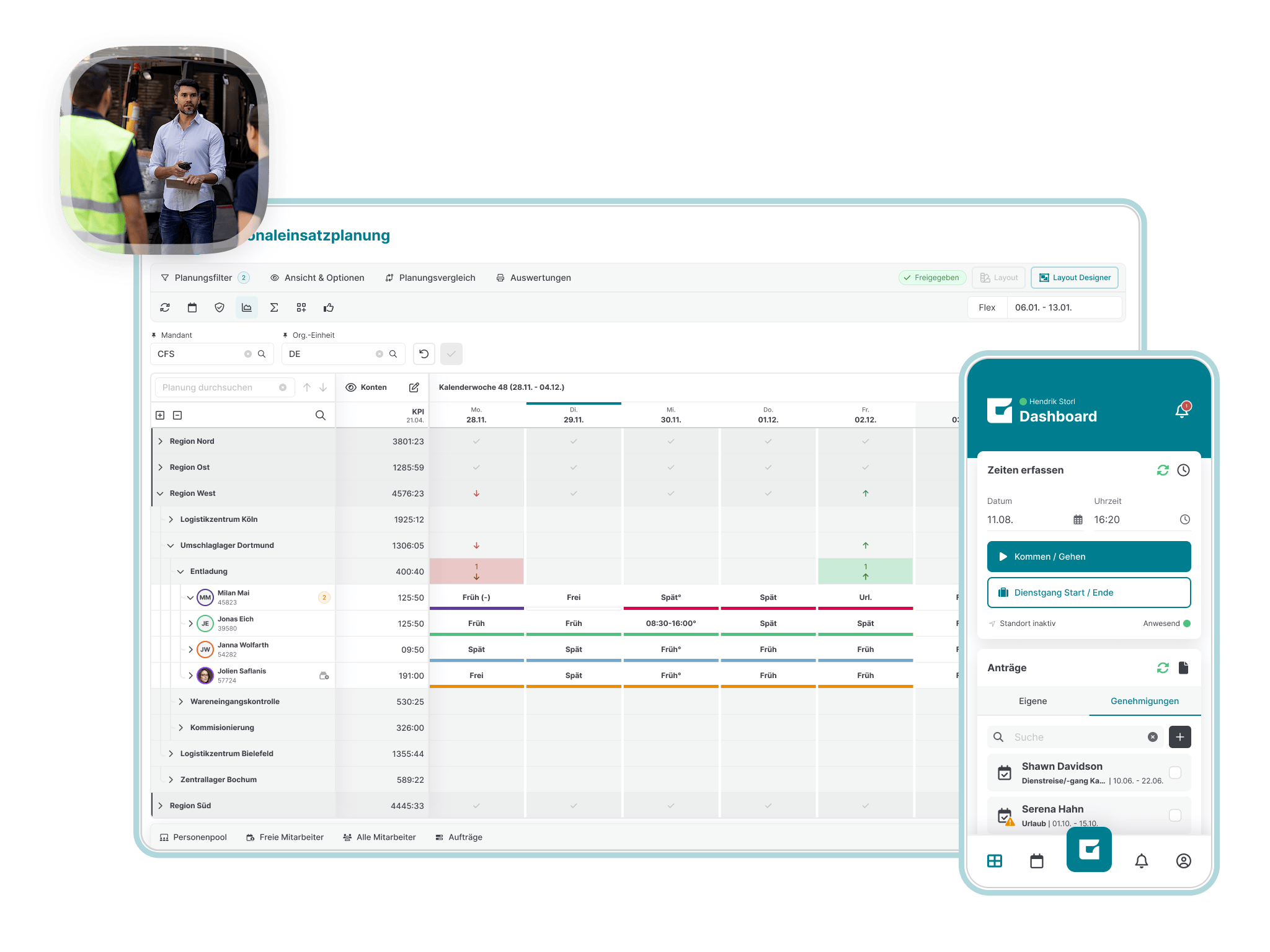 Schichtplanung in der Logistik auch bei Auftragsschwankungen mit GFOS meistern