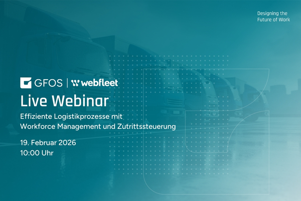 Webinar-Banner zum Live-Webinar "Effiziente Logistikprozesse mit Workforce- und Fuhrparkmanagement"